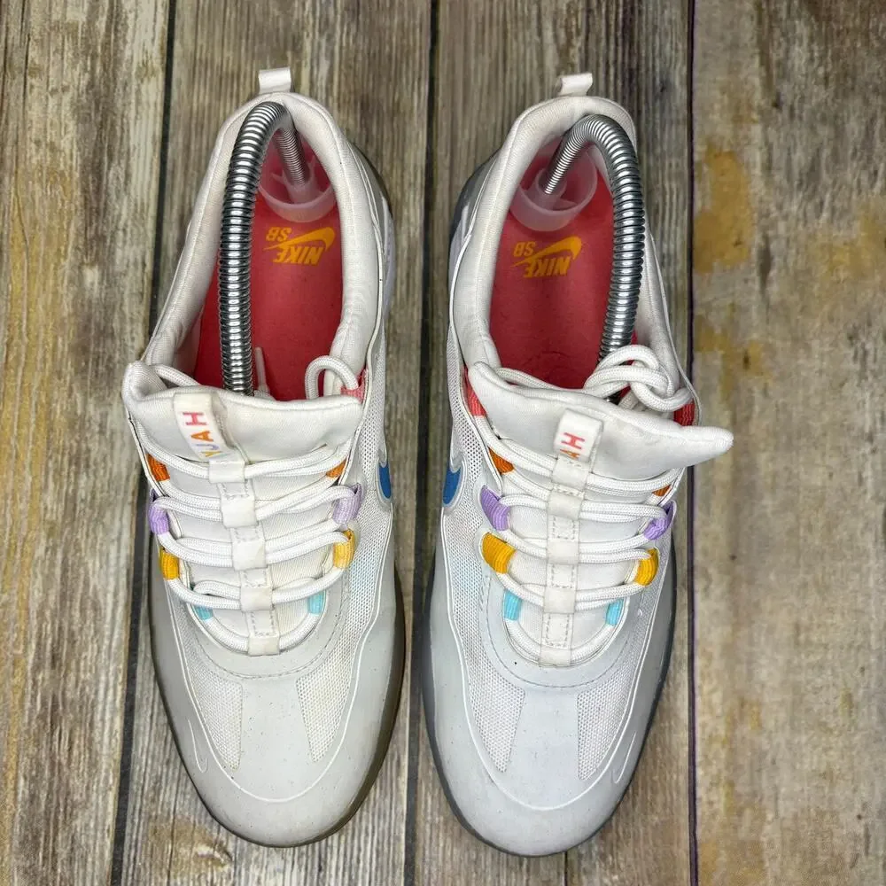 Nike SB Nyjah Free 2 White Rainbow Athletic Sneaker BV2078-106 Mens Sz‎ 7.5